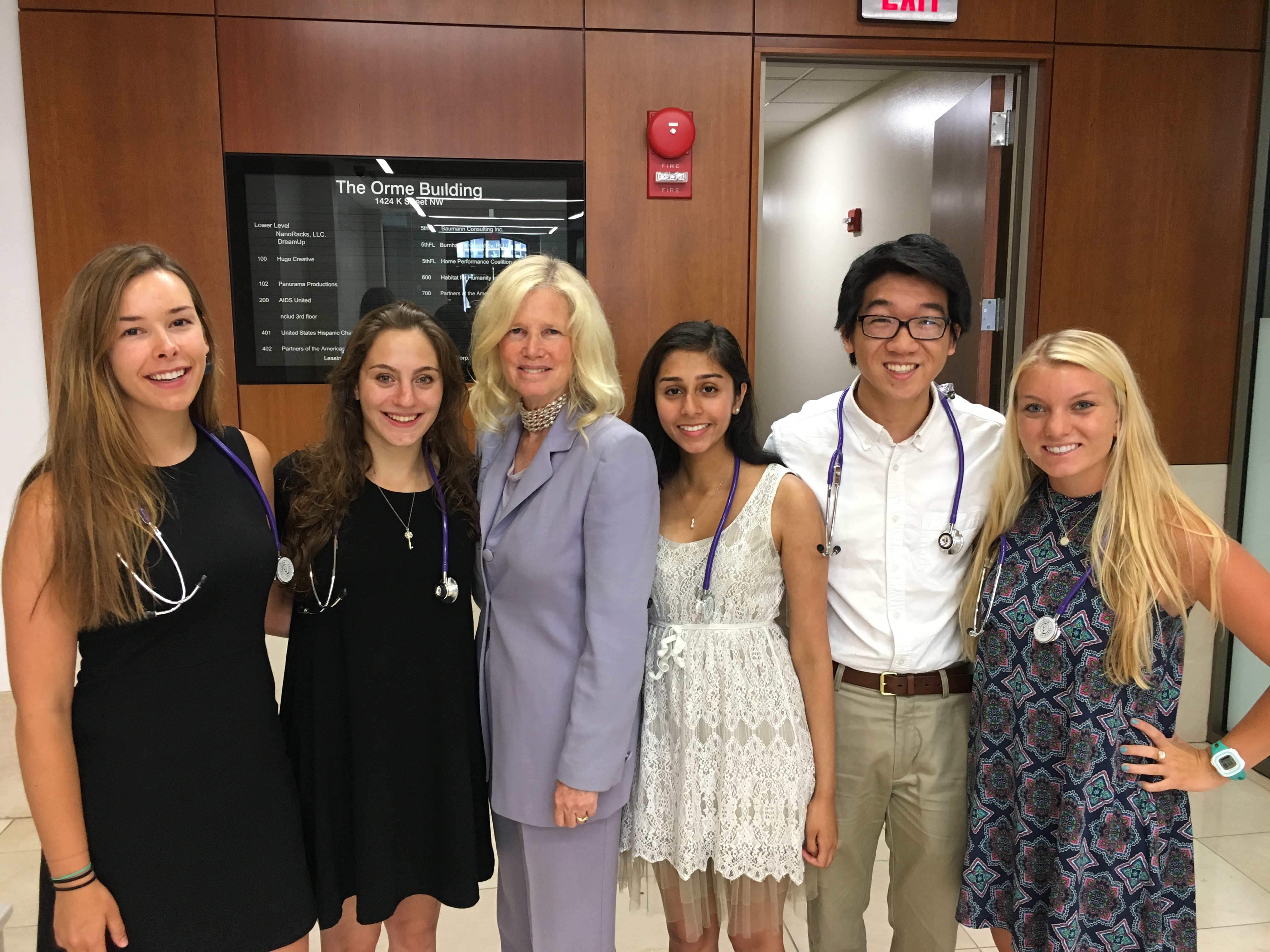 Susan Blumenthal with Summer 2016 Interns in Washington, DC